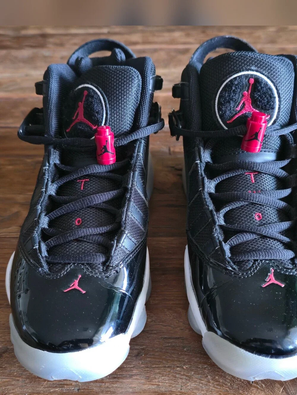 JORDAN 6 RINGS BLACK GYM RED Boy's  Youth Sz 4 SHOES